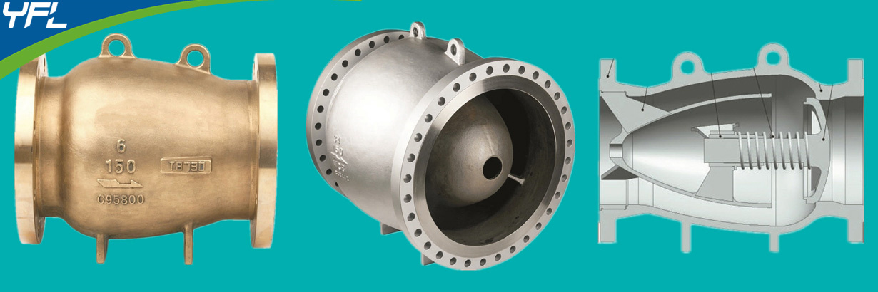 Al-bronze axial flow check valves constructure