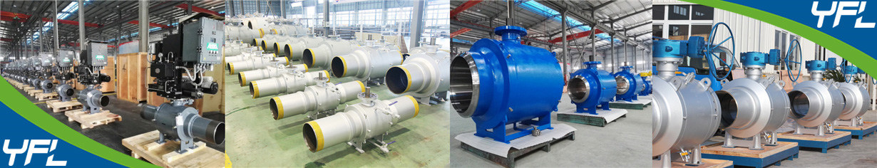 Pneumatic-hydraulic fully welded ball valves