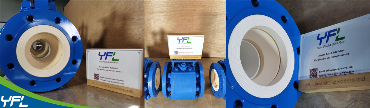 YFL Anti-abrasive ceramic ball valves for Titanium Dioxide