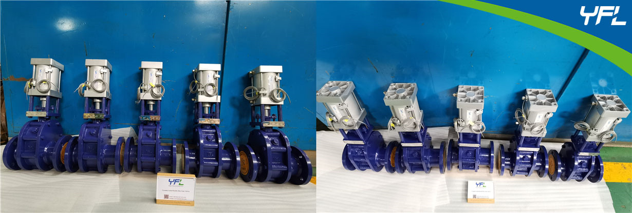 abrasion resistant ceramic dual wedge gate valves for fly ash, lime stone