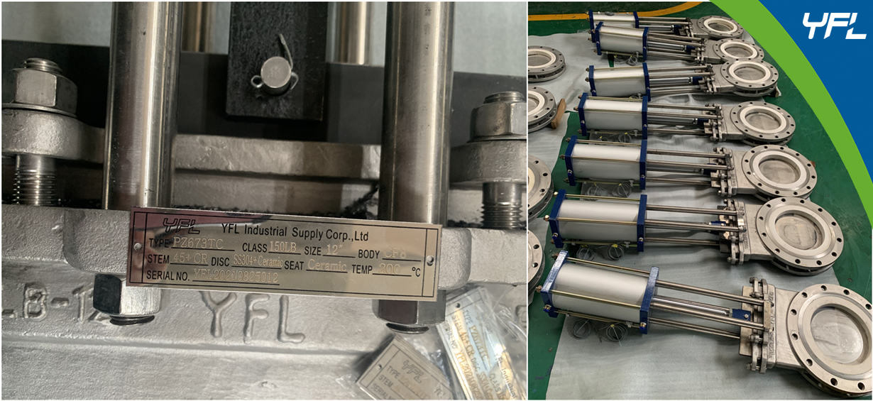 YFL Abrasion resistant ceramic knife gate valves for abrasive medium