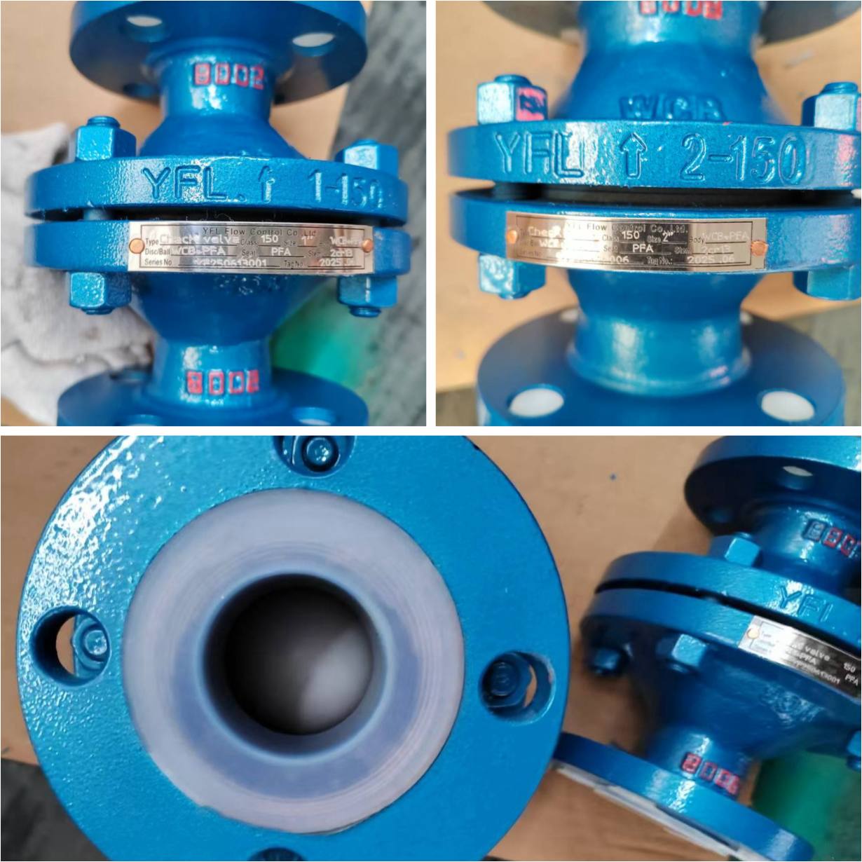 PFA lined ball type check valves